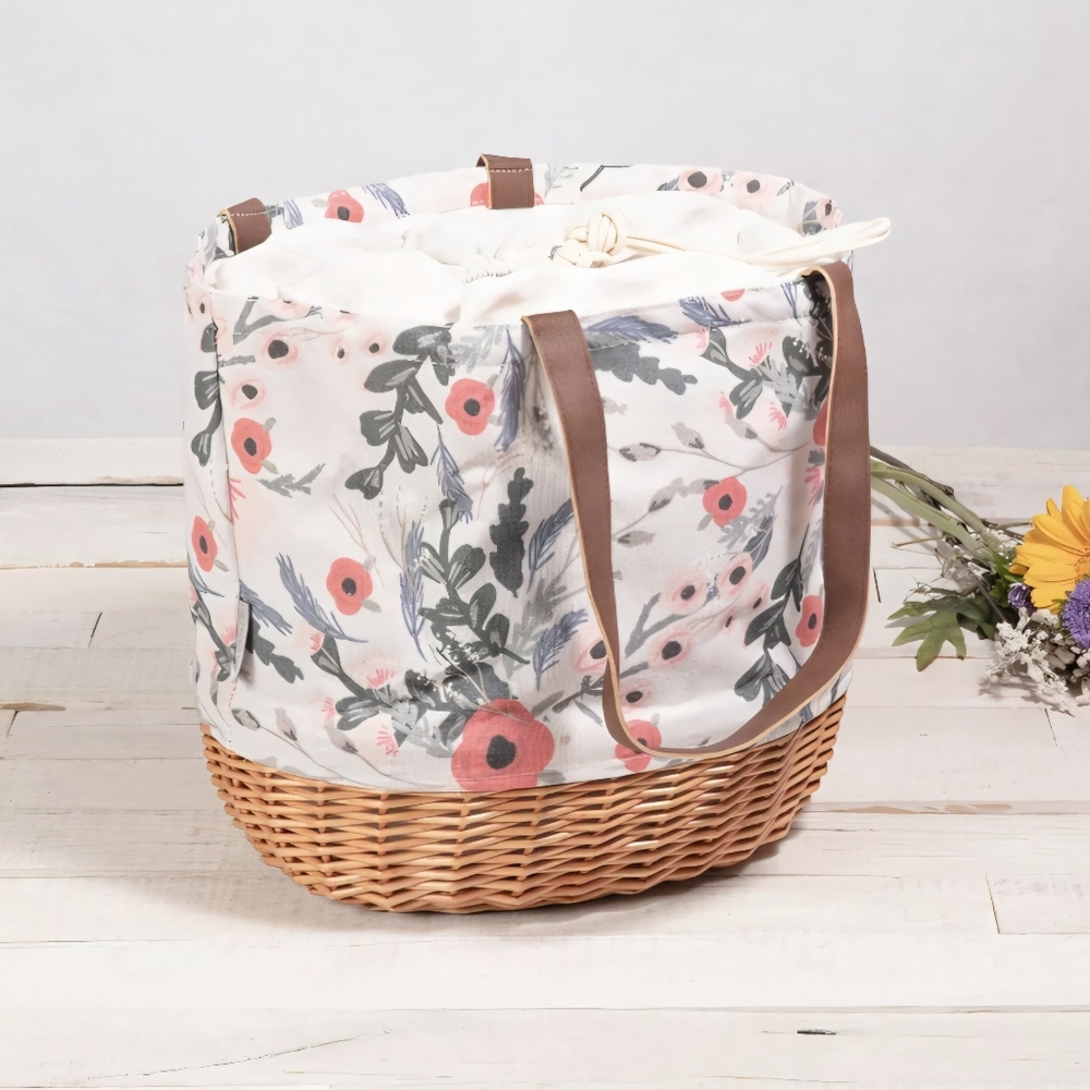 Coronado Basket Tote In A Floral Print - Picture 2 of 12